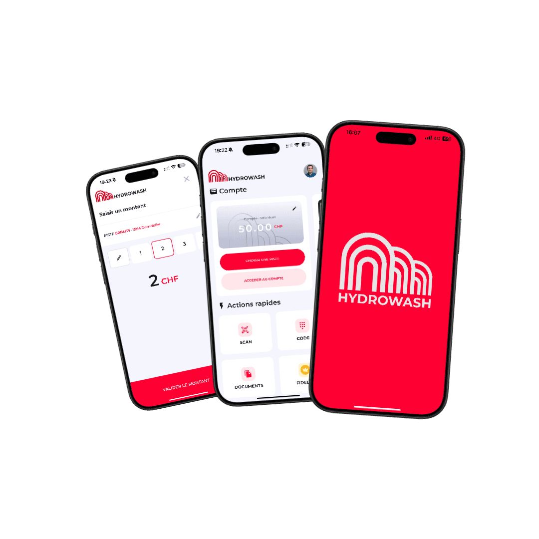 Application mobile réalisé par 2DS pour Hydrowash (Suisse)