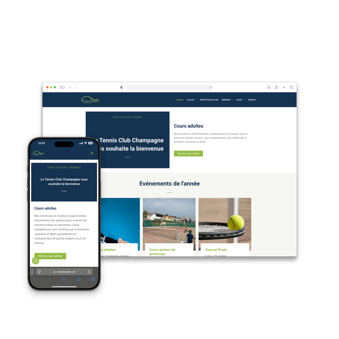 Aperçu du projet Tennis Club Champagne