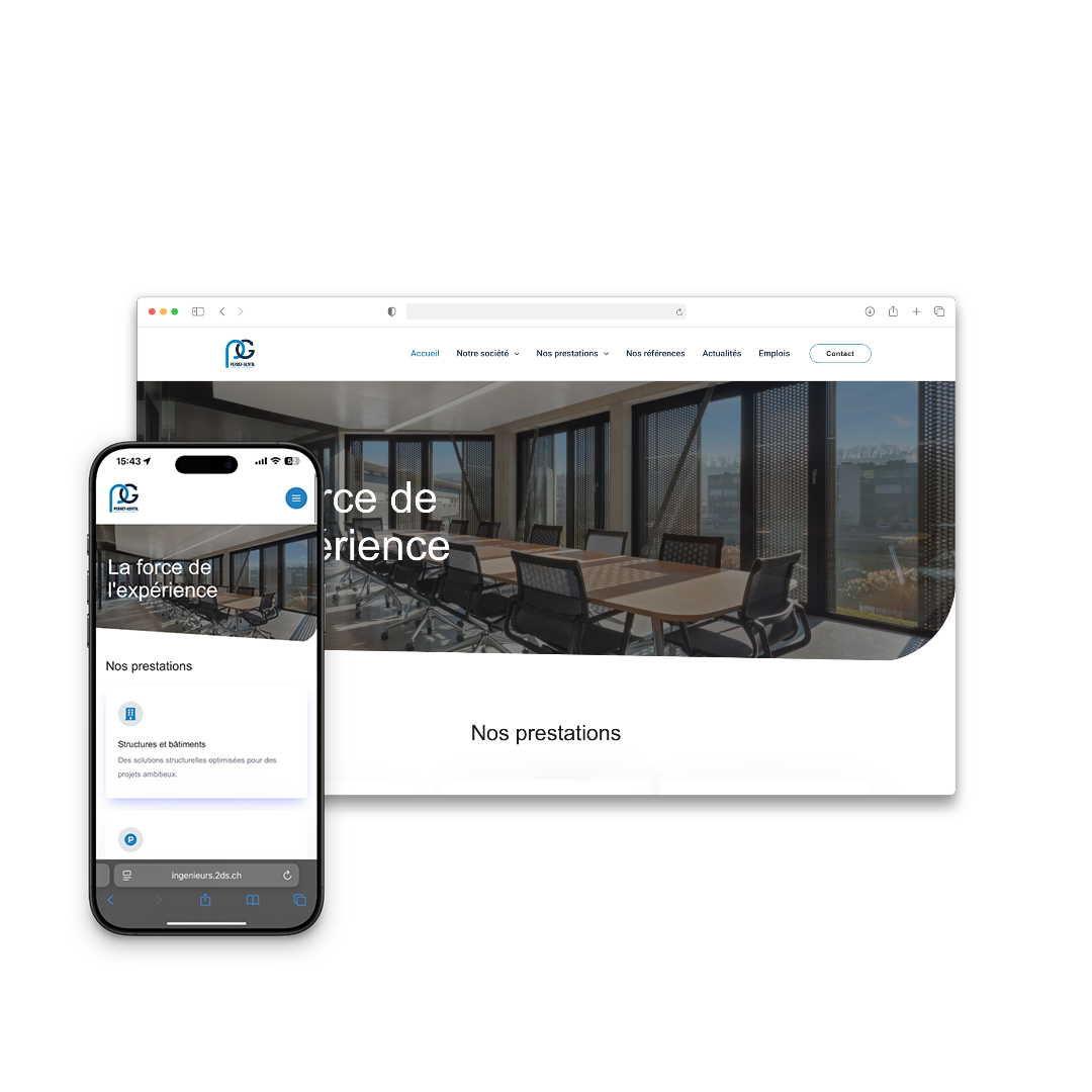 Perret-Gentil SA — Site web pour une forte équipe d'ingénieurs