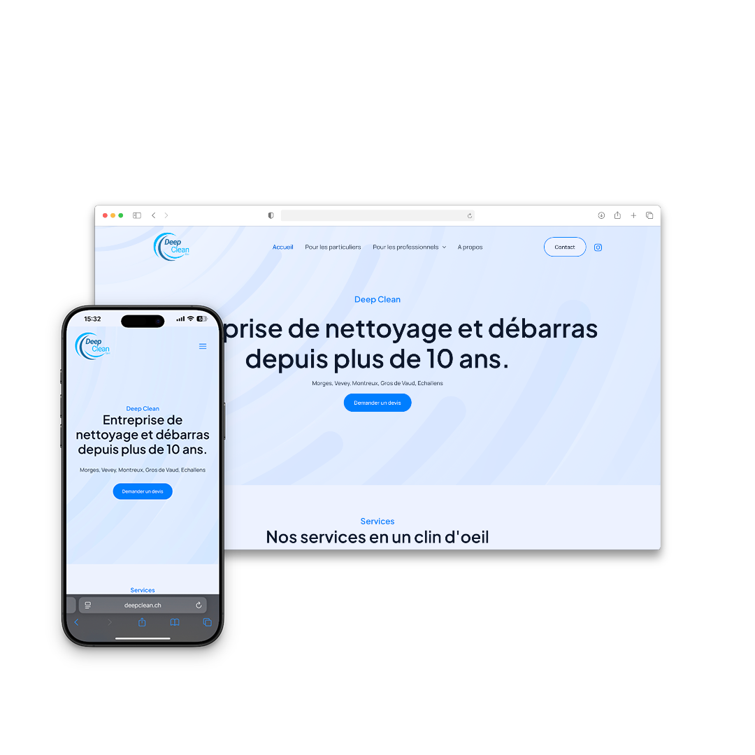 Deep Clean Sàrl — Site web pour agence de nettoyage