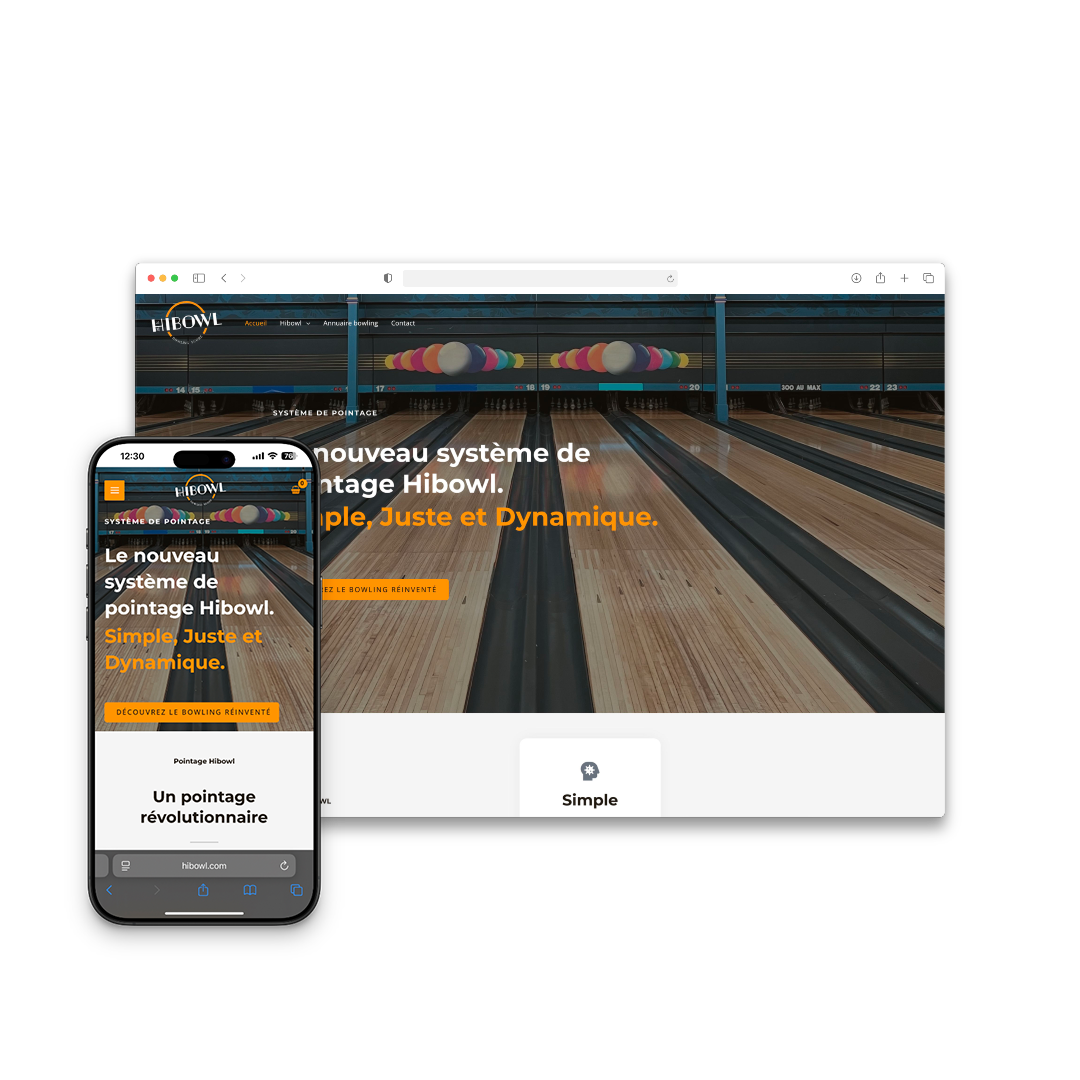 Hibowl — Site pour commercialisation de produits dans le bowling