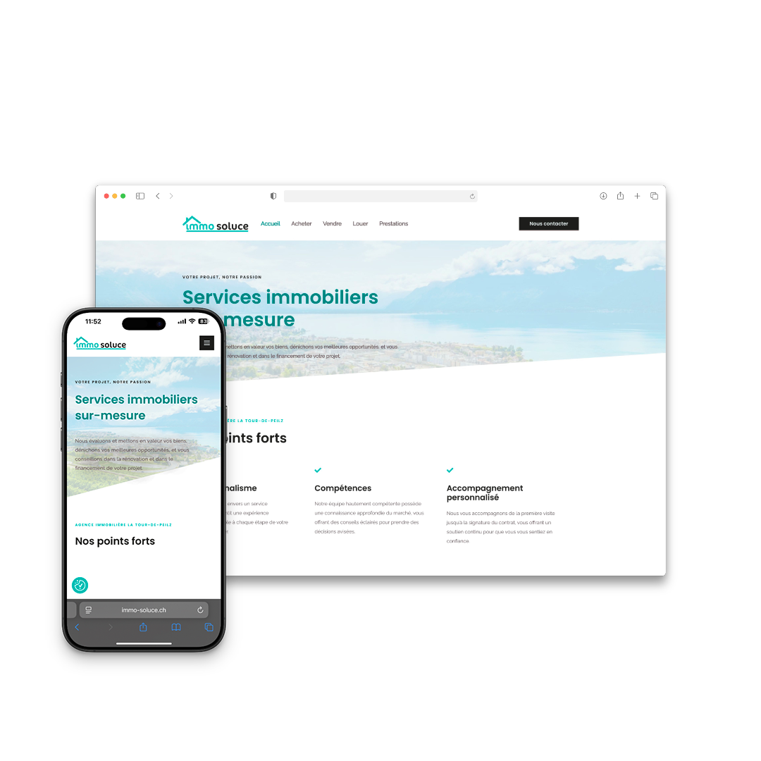 Immo-soluce — Site web pour agence immobilière