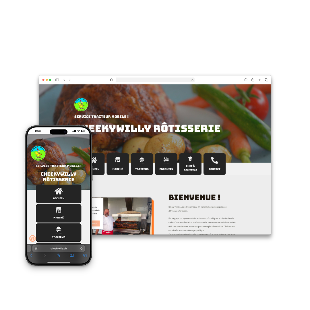 Cheekywilly — Site web pour service traiteur mobile